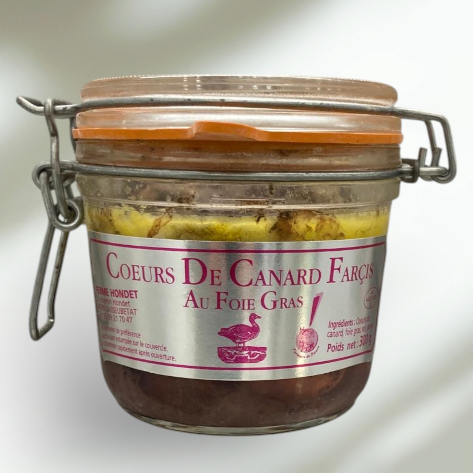 Coeurs de canard farcis au foie gras