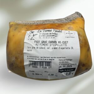 Foie gras entier mi-cuit sous vide au piment d'espelette