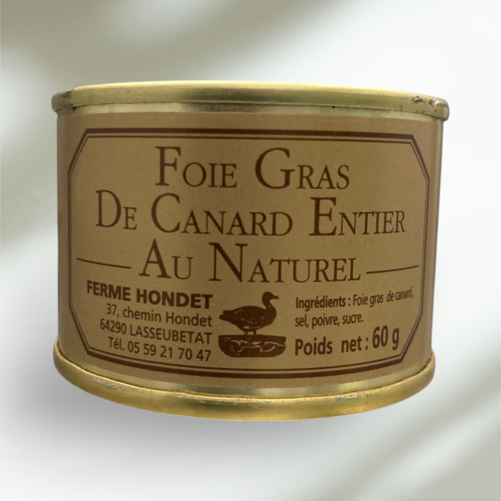 Foie gras entier au naturel de 60g